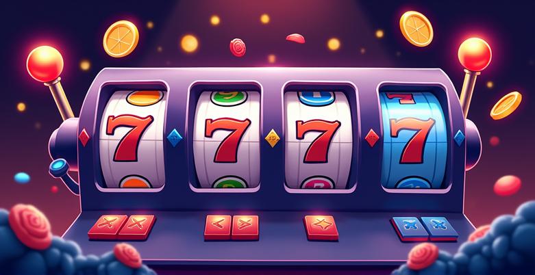 Slot machine reels with coins